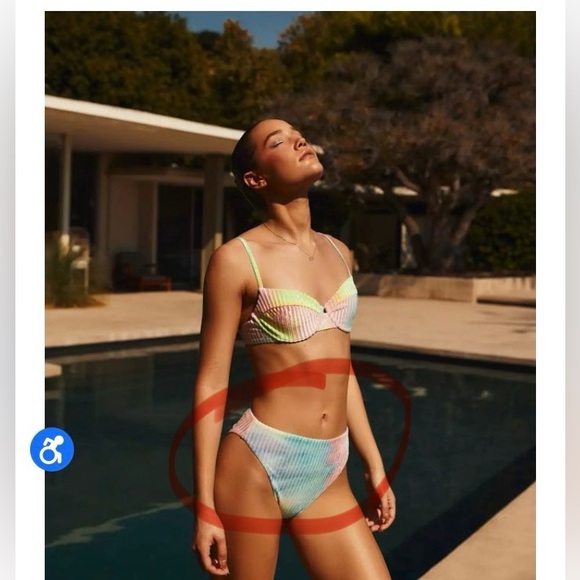 Dippin Daisys NWT never worn. tie-die velour two-piece bathing suit sz S. - Picture 2 of 13